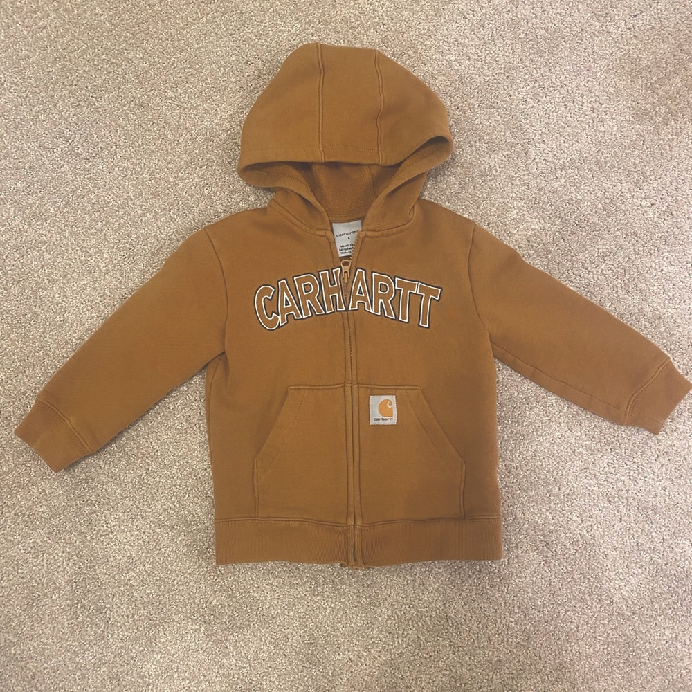 Carhartt boys size 4 zip hoodie